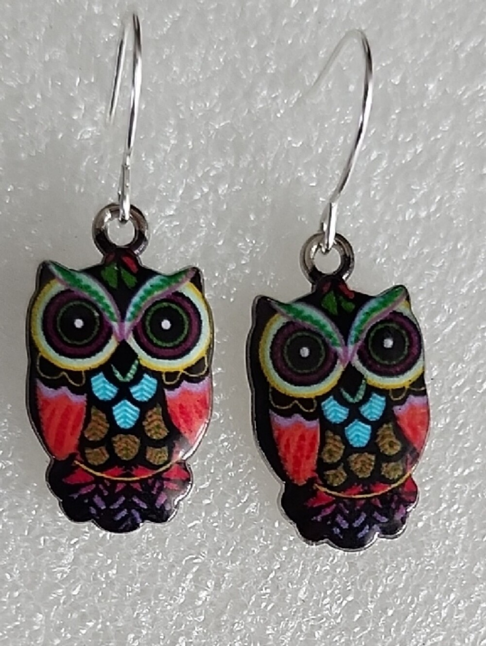 Hand Crafted Multicolor Owl Dangle Earrings